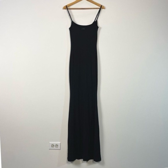 Skims Soft Lounge Long Slip Maxi Dress Black Size L in Onix NEW - Picture 4 of 7